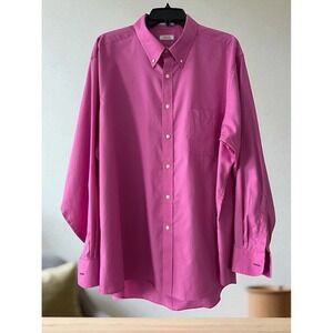 Size L (18 34/35) Men's Izod Shirt. Rose Long Sleeve. Button‎ up. Preowned Large